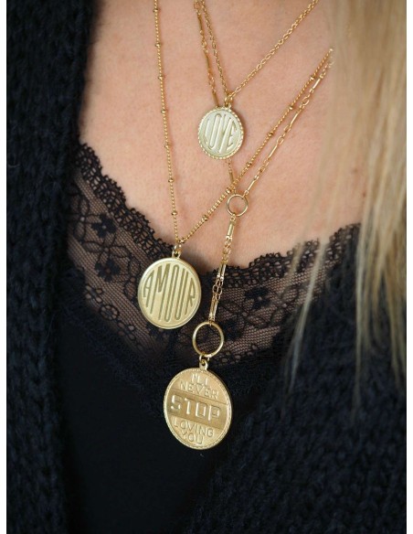 Collar Medalla "I will never STOP loving you"