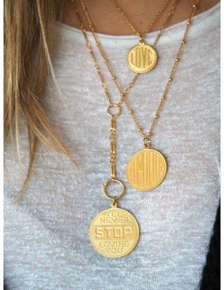 Collar Medalla "I will never STOP loving you"