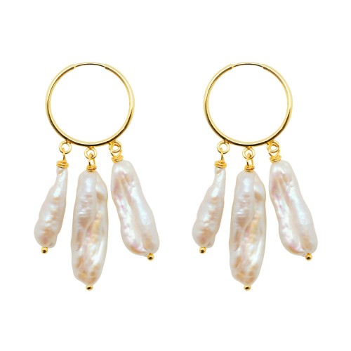 "My Favorite Pearls" hoop earrings