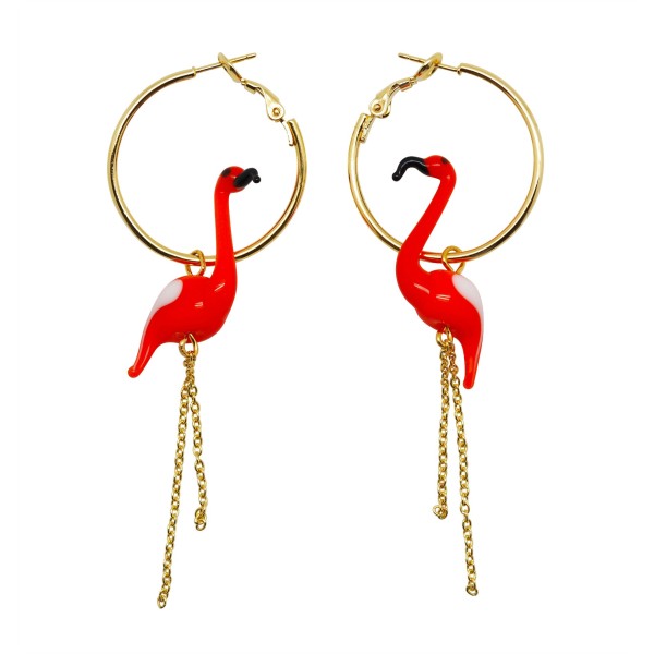 Pendientes de aro Orange Flamingo