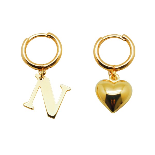 Initial & Heart mini hoops Initial & Heart mini hoops