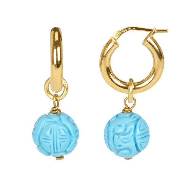 "Turquoise Lovers" hoop earrings