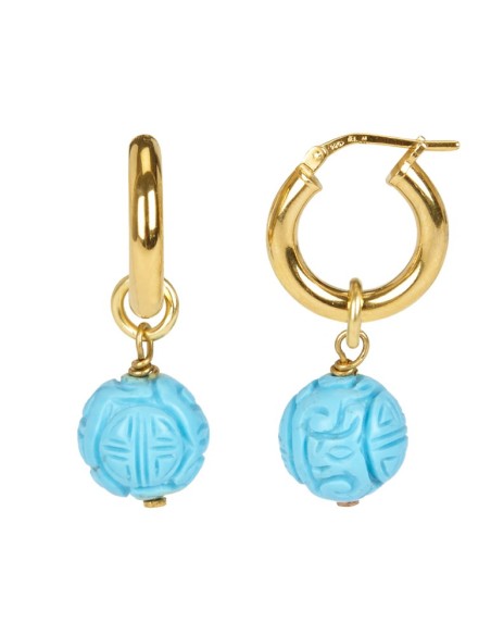"Turquoise Lovers" hoop earrings