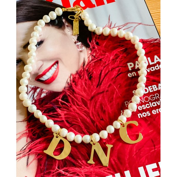"Classic Pearls" Necklace with Initial "Classic Pearls" Necklace with Initial