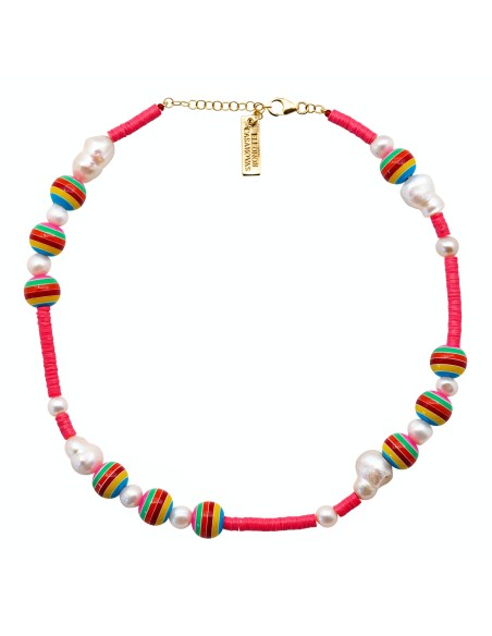Pink Disco Rainbow Necklace