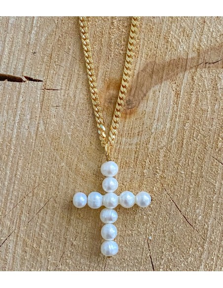Collar Cruz Perlas