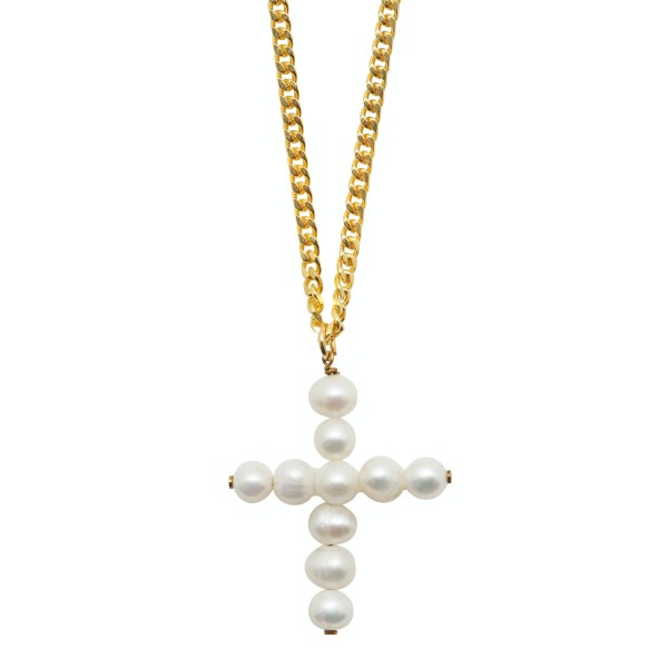 Cross Pearls Necklace