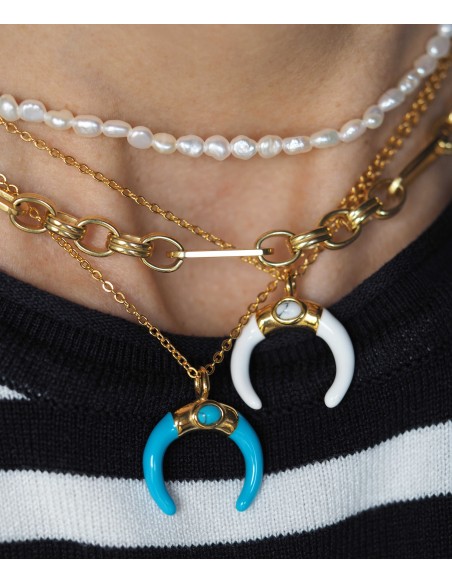 Mini Horn White Necklace