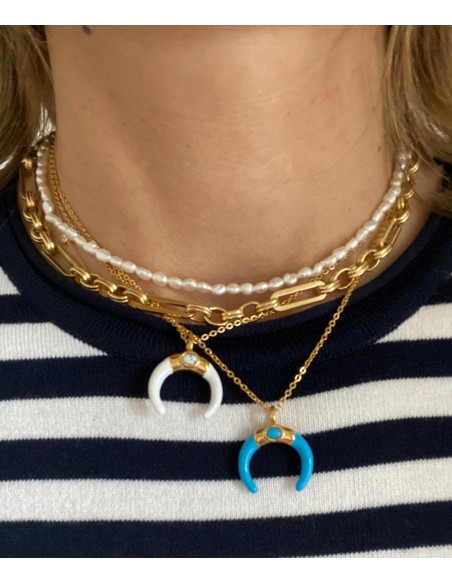 Mini Horn White Necklace