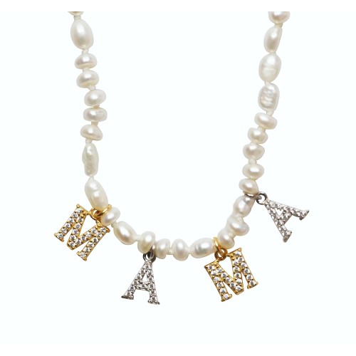 Collar mini perlas barrocas personalizable