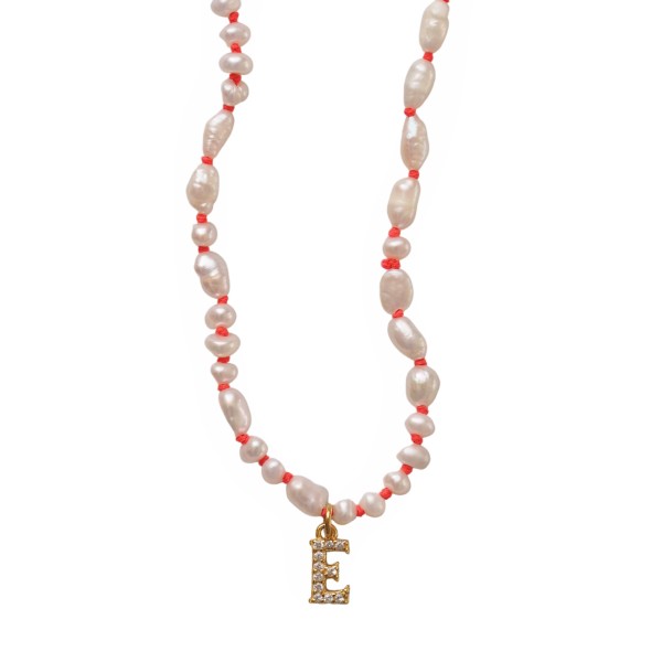 Collar mini perlas personalizable 1 letra-color