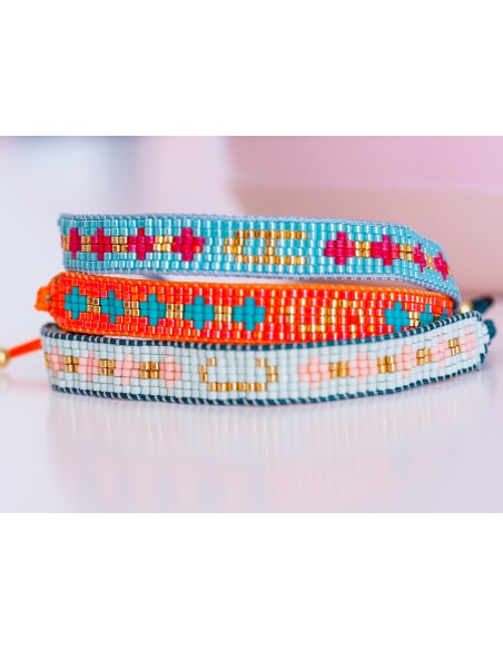 Miyuki Letter Bracelet - Turquoise