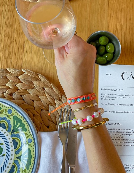 Miyuki Letter Bracelet - Turquoise