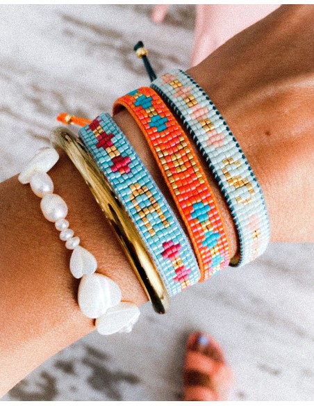 Miyuki Letter Bracelet - Turquoise