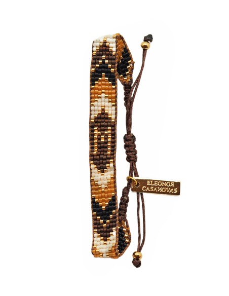 Miyuki Letter Bracelet - Brown