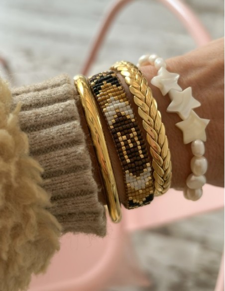 Miyuki Letter Bracelet - Brown