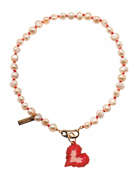 Collar PEACH Pearls & LOVE