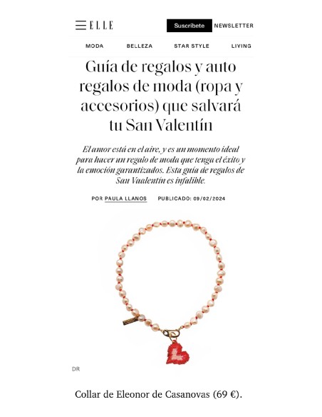 Collar PEACH Pearls & LOVE
