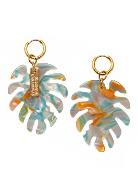 MONSTERA Aqua Earrings