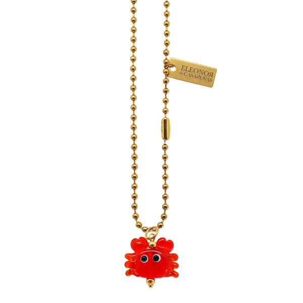RED Baby Crab Necklace