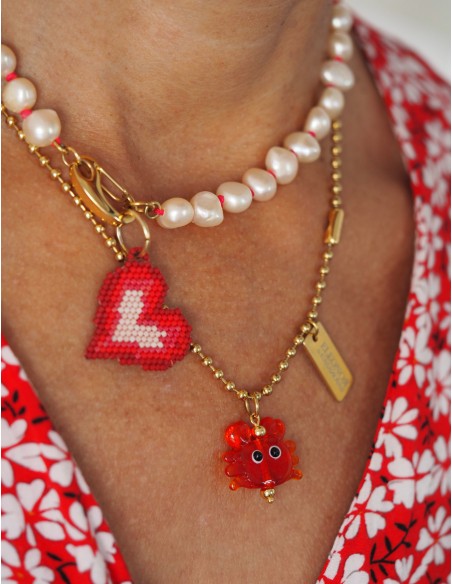 RED Baby Crab Necklace