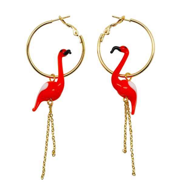 Pendientes de aro "Orange Flamingo"
