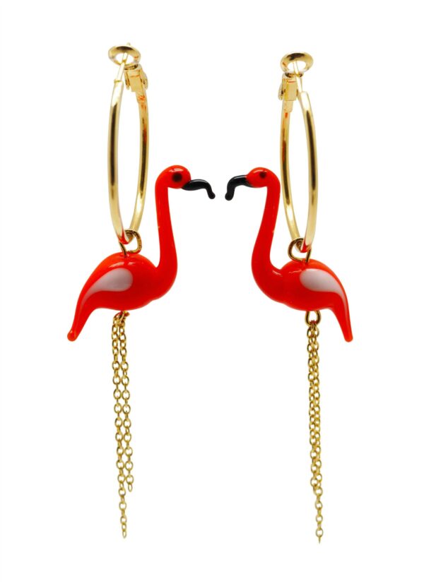 Pendientes de aro "Orange Flamingo" - Imagen 5