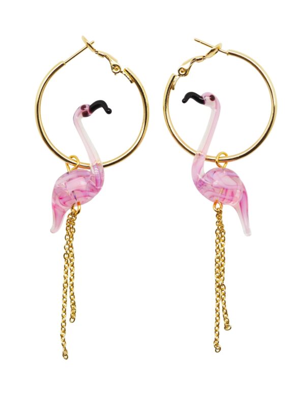 Pendientes de aro "Pink Flamingo"