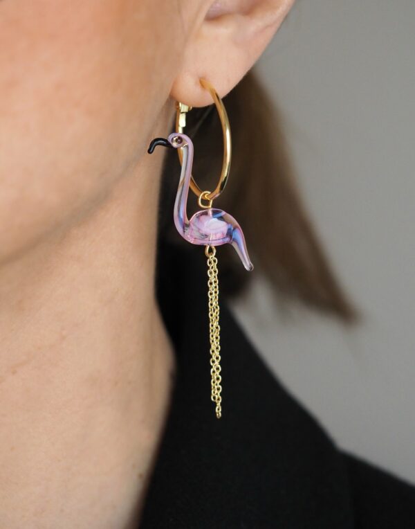 Pendientes de aro "Orange Flamingo" - Imagen 7