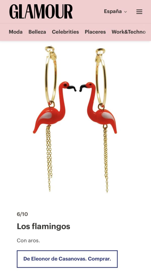 Pendientes de aro "Orange Flamingo" - Imagen 3