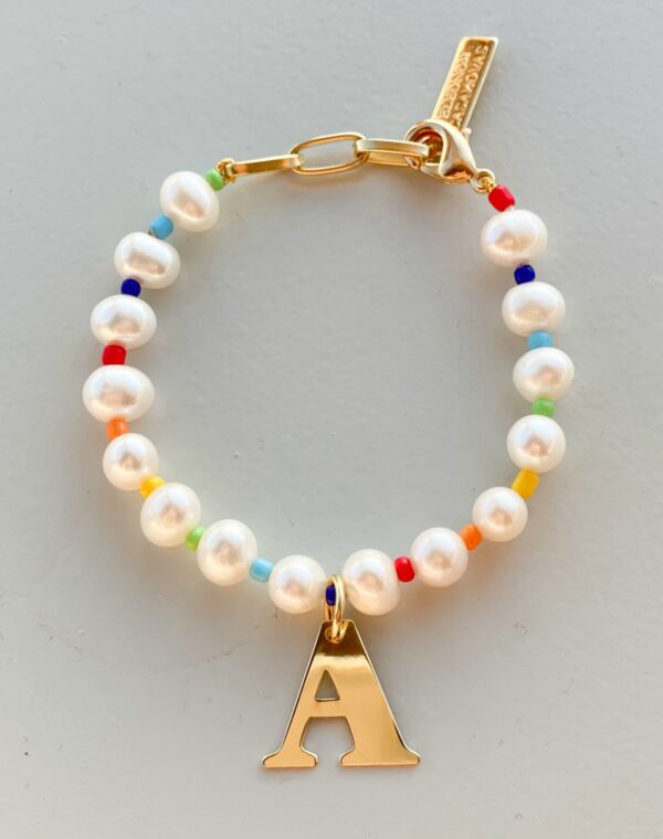 Pulsera "Rainbow of Pearls" con o sin Inicial - Imagen 5