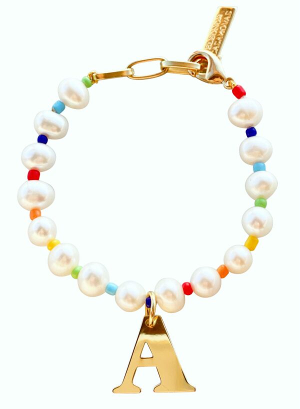 Pulsera "Rainbow of Pearls" con o sin Inicial