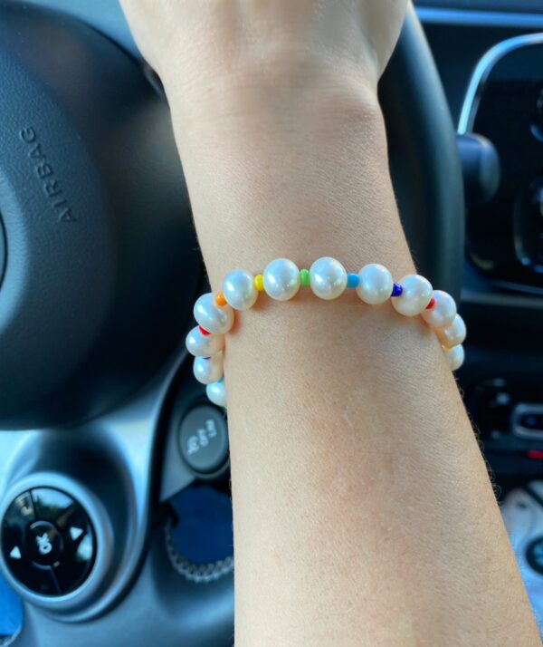 Pulsera "Rainbow of Pearls" con o sin Inicial - Imagen 4