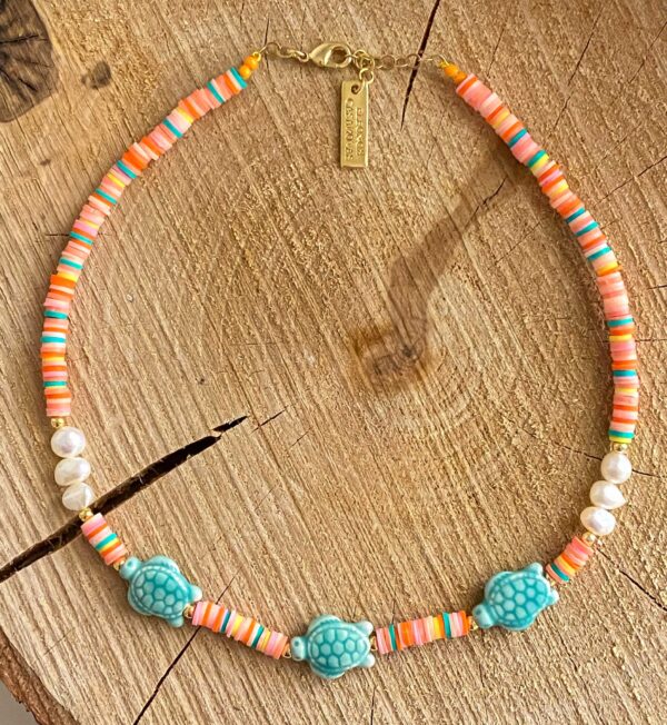 Collar Tortugas verde agua