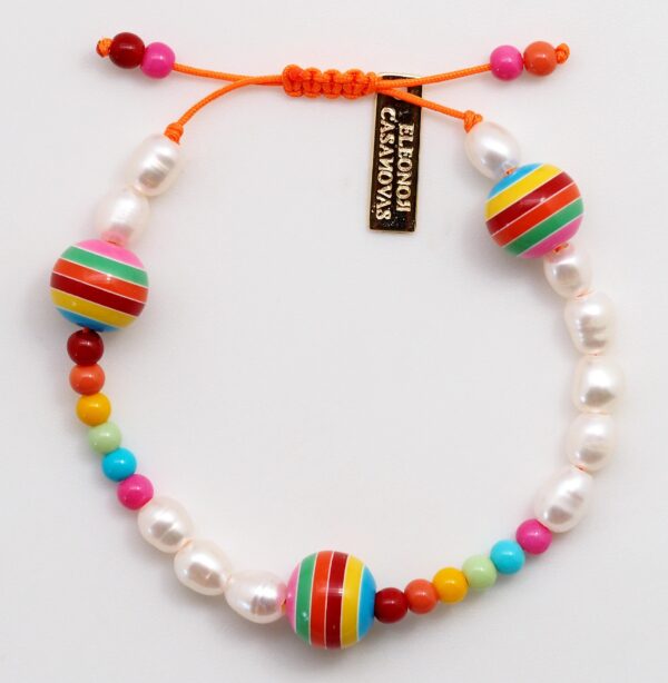 Pearls & Rainbow Balls Bracelet - Image 5