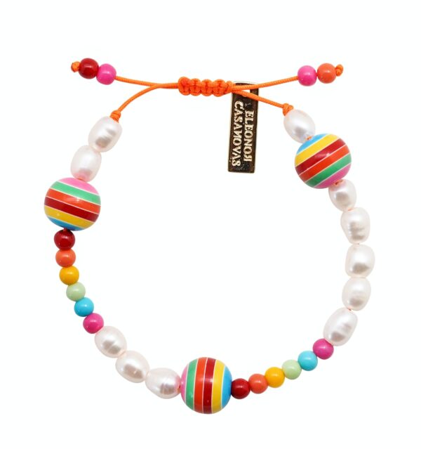 Pearls & Rainbow Balls Bracelet