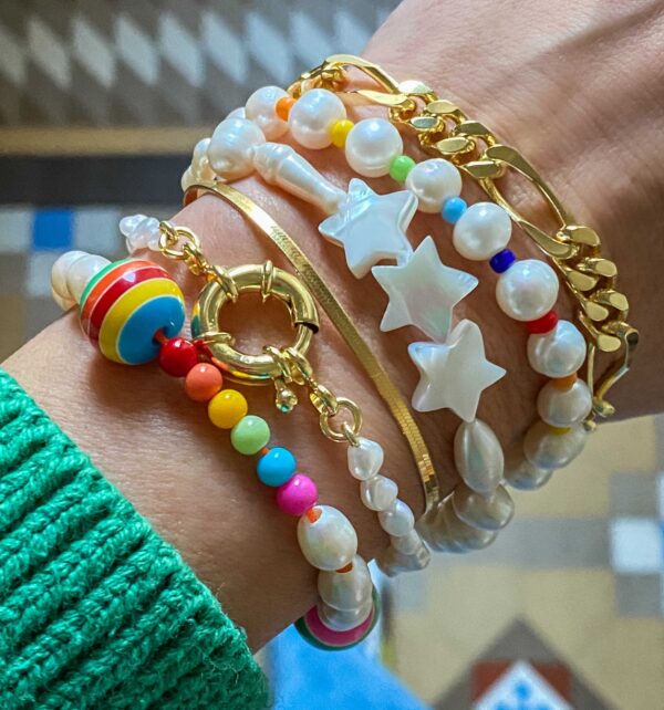 Pearls & Rainbow Balls Bracelet - Image 2