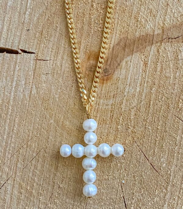 Collar Cruz Perlas - Imagen 4