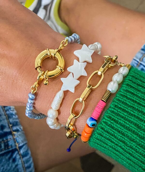 Pulsera "Baby Blue Vintage Pearls" - Imagen 3