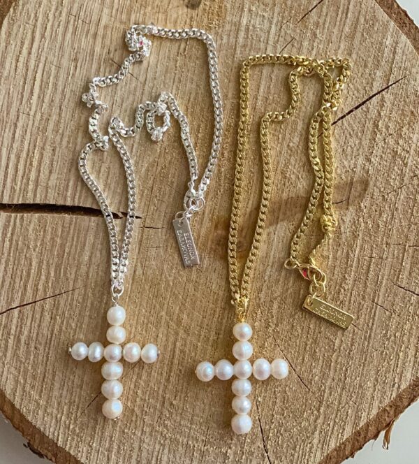 Collar Cruz Perlas - Imagen 3