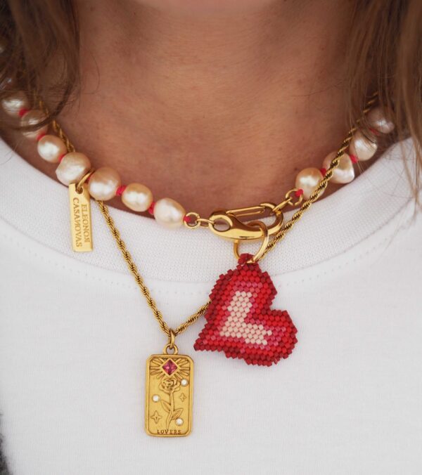 Colgante Medalla vintage "LOVERS" - Imagen 4