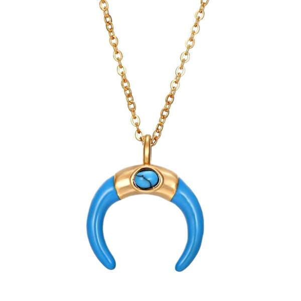 Collar Mini Horn Turquesa