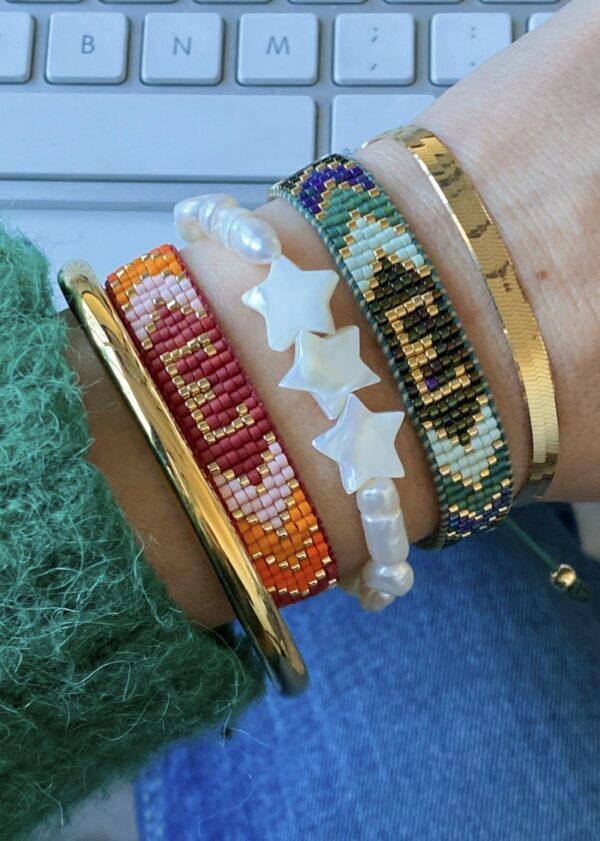 Pulsera miyuki Letter - Green - Imagen 5