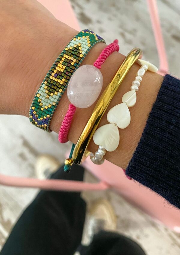 Pulsera miyuki Letter - Green - Imagen 4