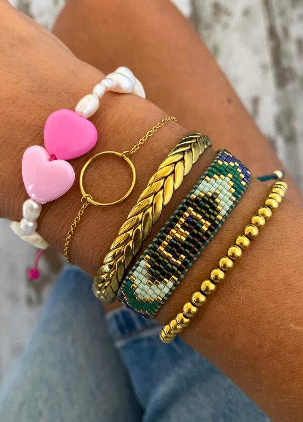 Pulsera miyuki Letter - Green - Imagen 2
