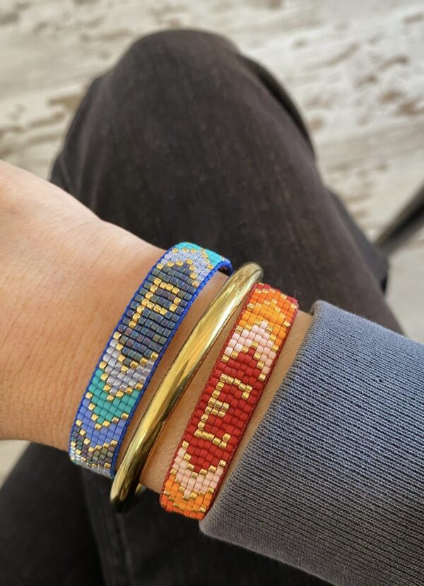 Pulsera miyuki Letter - Blue - Imagen 2