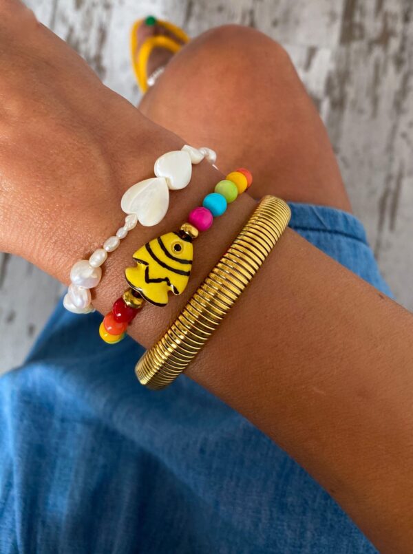 Pulsera Gold GLAM elástica - Imagen 2