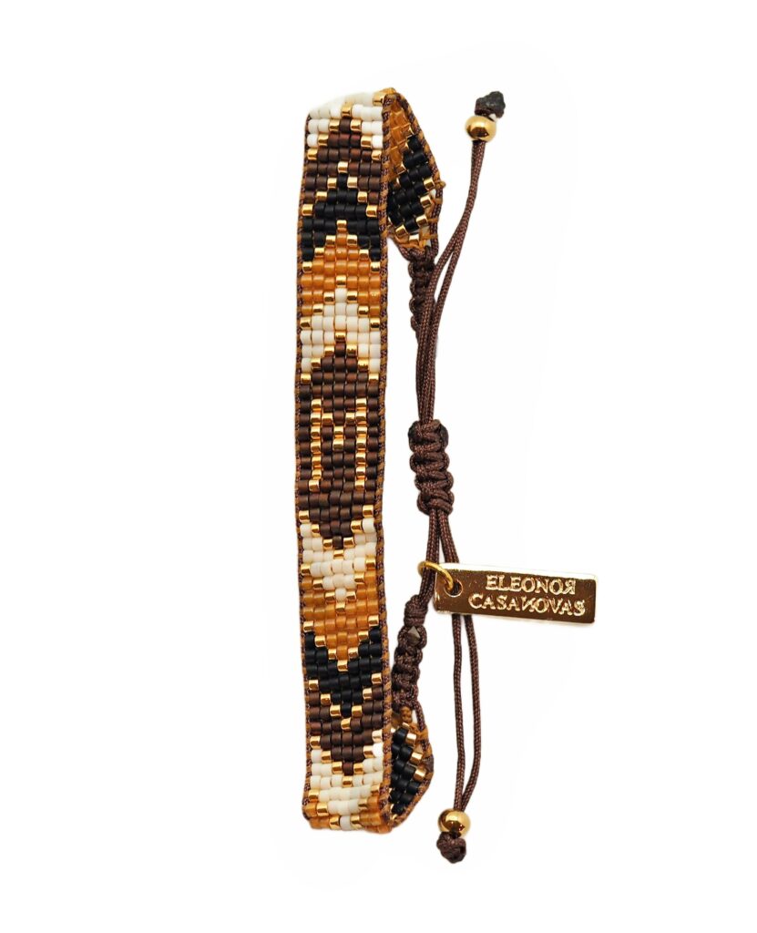 Miyuki Letter Bracelet - Brown