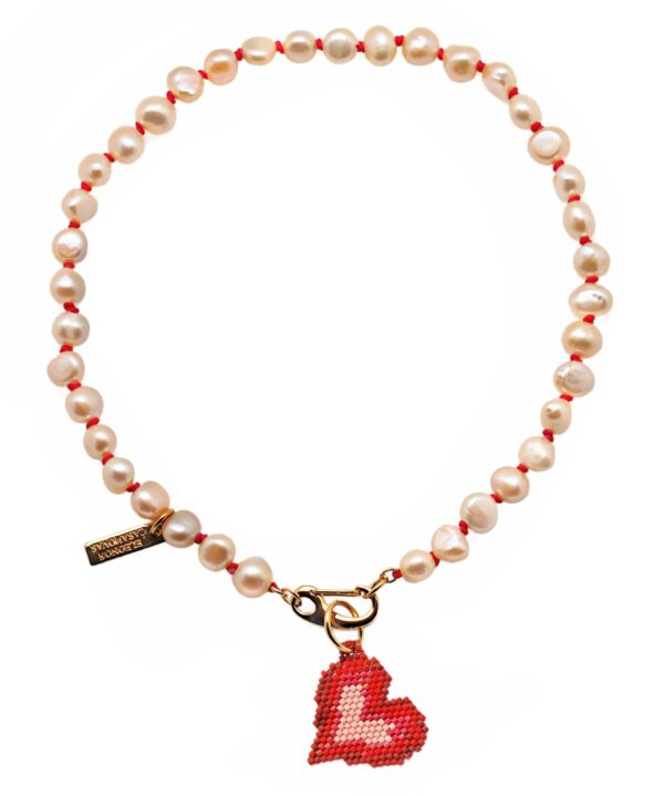 Collar PEACH Pearls & LOVE