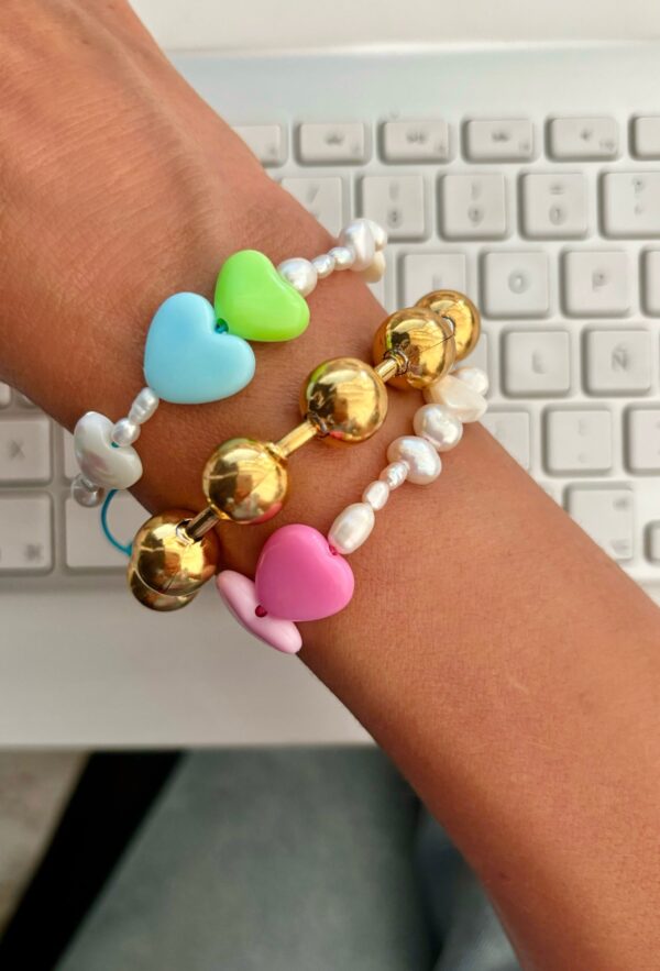 Pulsera ajustable ONLY BLUE HEARTS - Imagen 2